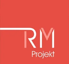 Logotyp pracowni projektowej RM Projekt, eksperta w dziedzinie konstrukcji żelbetowych i stalowych.