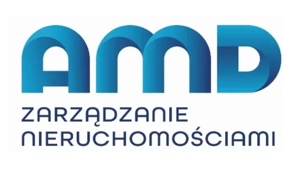 Oficjalne logo AMD Zarządzanie, firmy specjalizującej się w profesjonalnej administracji nieruchomościami.