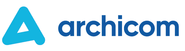 Oficjalne logo firmy Archicom, ogólnopolskiego dewelopera i lidera rynku nieruchomości.