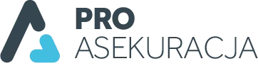 Oficjalne logo Proasekuracja, brokera ubezpieczeniowego wspierającego rozwój bezpiecznego biznesu.