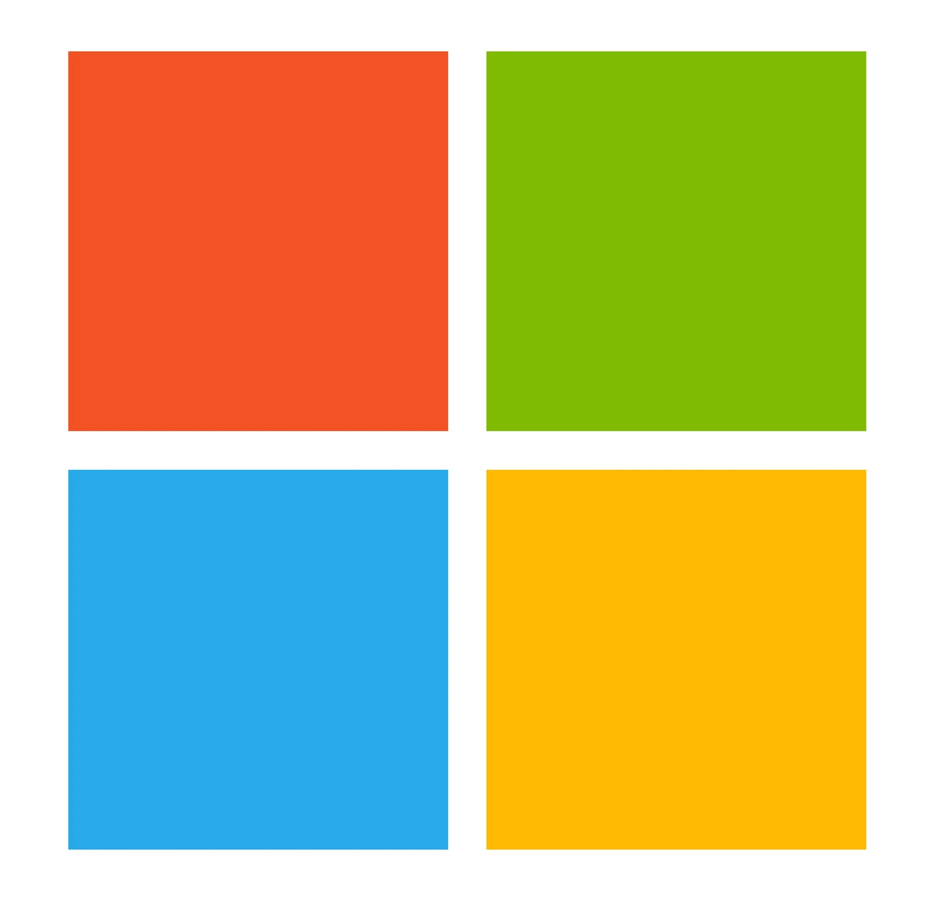 Symbol Microsoft składający się z czterech kolorowych kwadratów ułożonych w kształt kwadratu, bez tekstu.